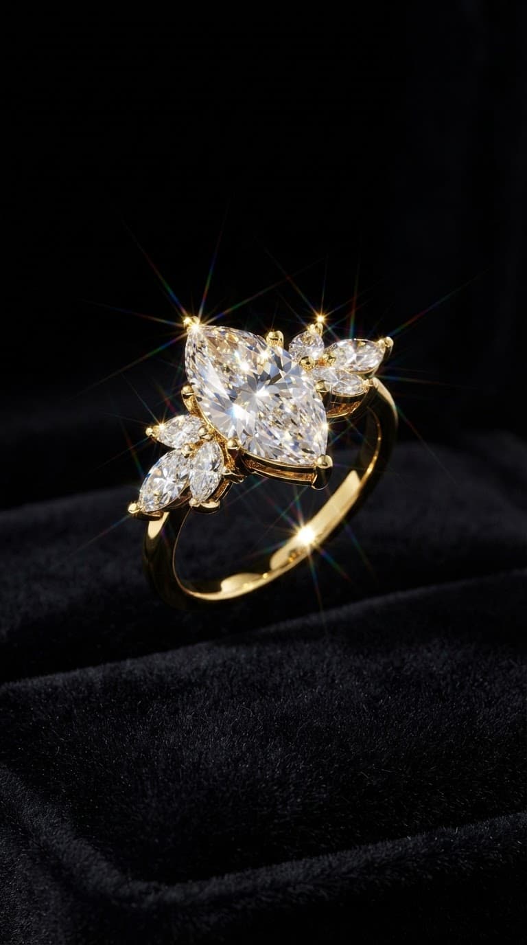 Zizara Marquise Ring — 2CT D Colour Moissanite · 925 Silver · GRA Certified