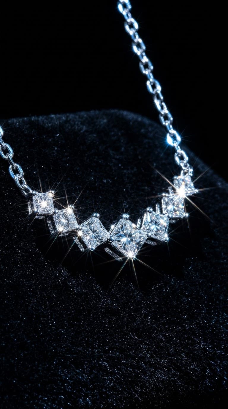 Zizara Lumière Necklace — 1.7CT Moissanite Pendant · Platinum Plated · 925 Silver