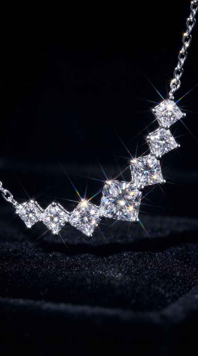 Zizara Lumière Necklace — 1.7CT Moissanite Pendant · Platinum Plated · 925 Silver